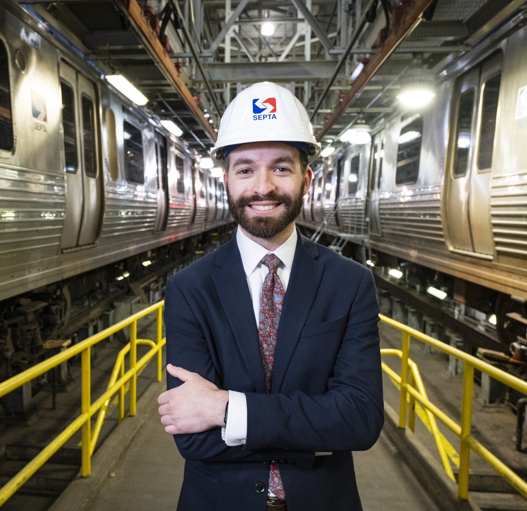 Benjamin Aitoumeziane poses in SEPTA station.