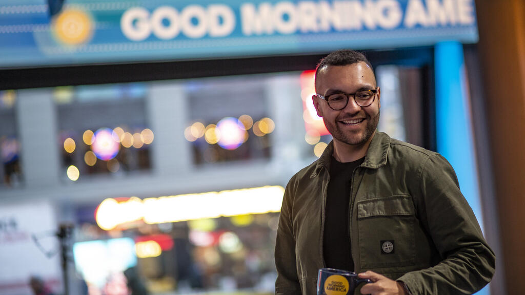 Honoree Nic Uff standing outside the Good Morning America studios