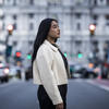 Anisa Ara standing in the streets of Philadelphia.