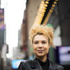 Melissa Rakiro poses for a photo in Times Square.