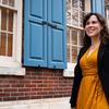 Erin Agnew walking the streets of Philadelphia.