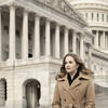 Cassie Semyon walking in front of the Capitol Building in Washington D.C.