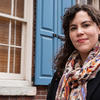 Erin Agnew on a city street.